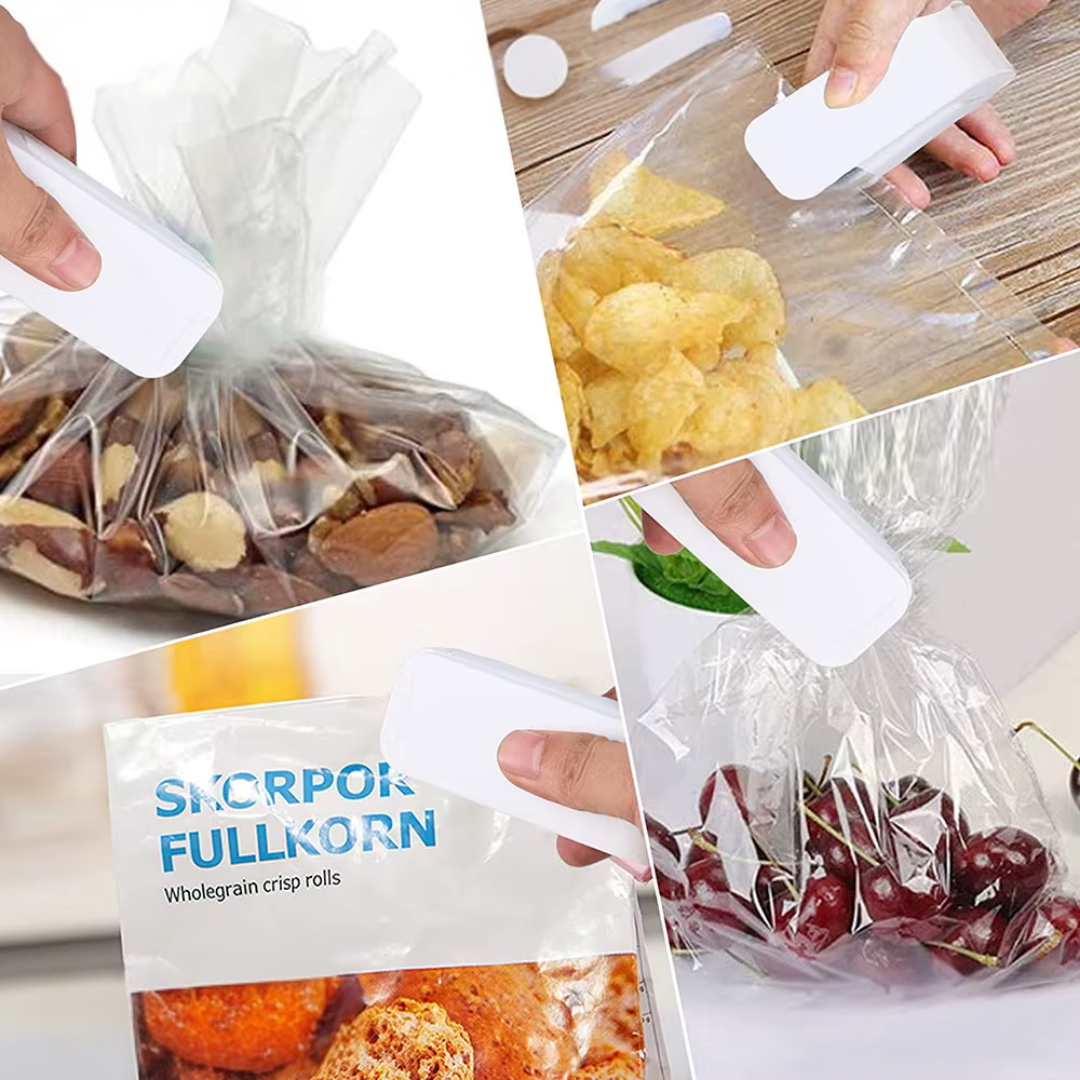 Mini Seladora de Plástico Portátil Fecha e Conserva Fácil