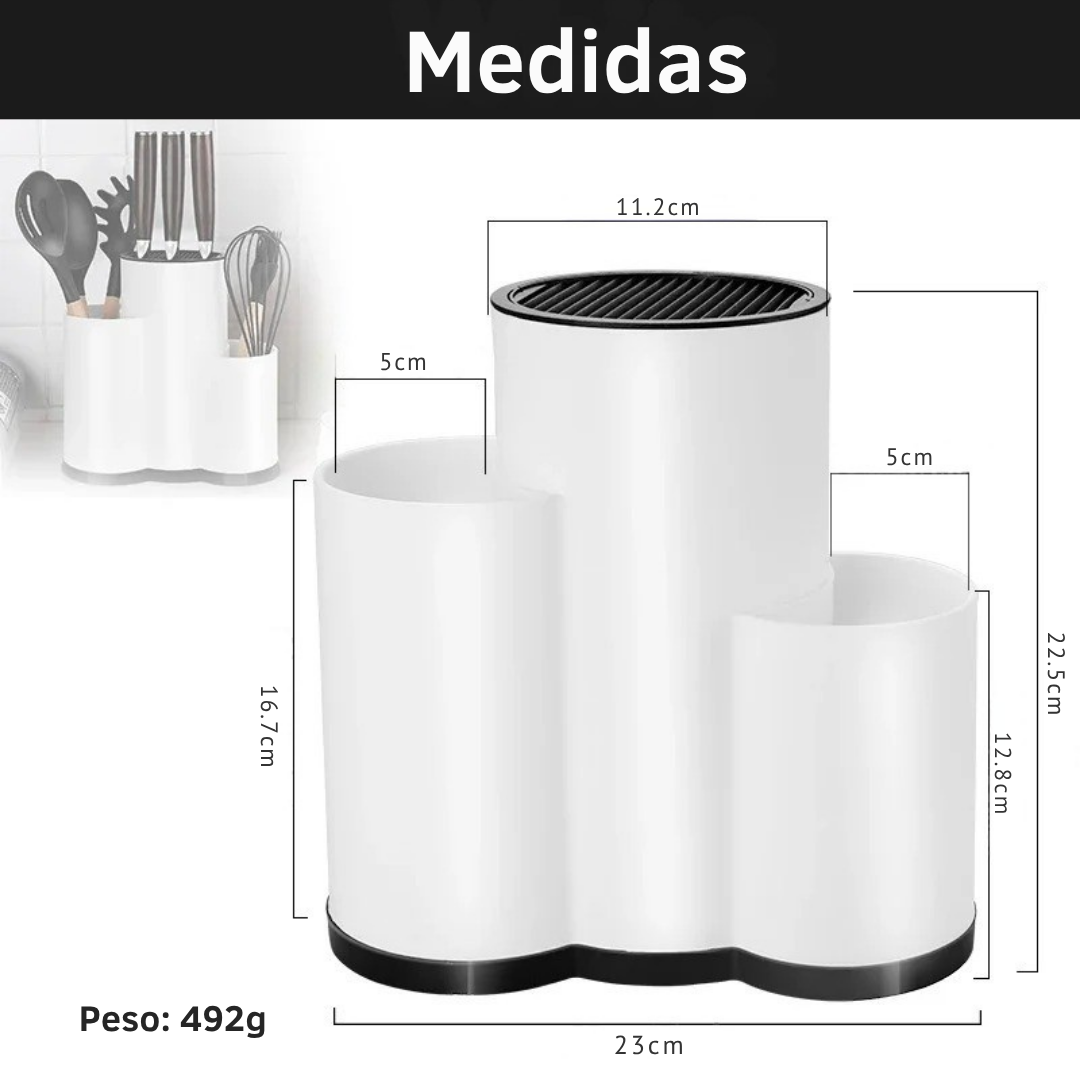 Porta Utensílios e Facas de Cozinha Multifuncional
