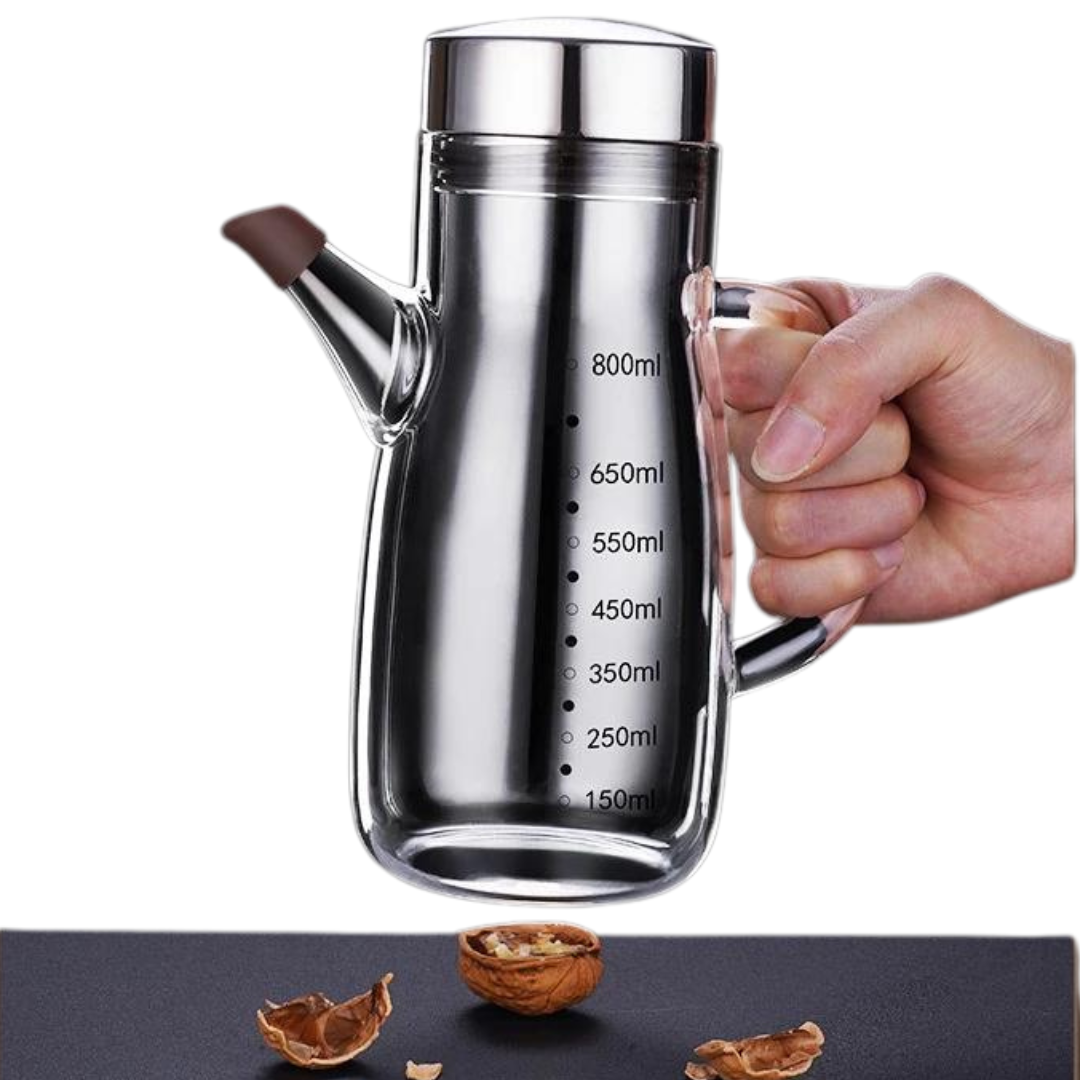 Galheteiro de Vidro 800ml com Bico Antivazamento Inox