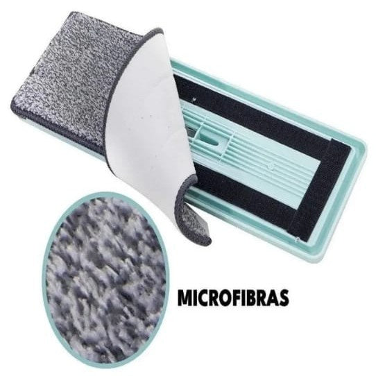 Mop Flat com Balde 6L | 2 Refis e Cabo Extensível Inox