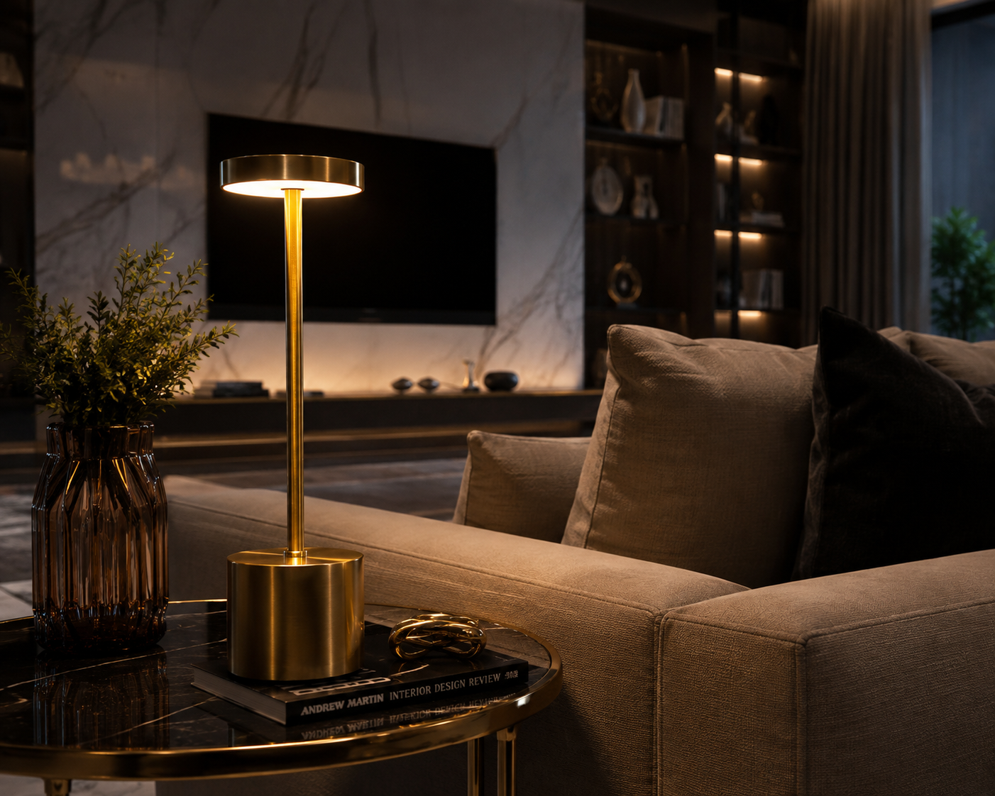 Luminária de Mesa Touch Recarregável 3 Tons de Luz