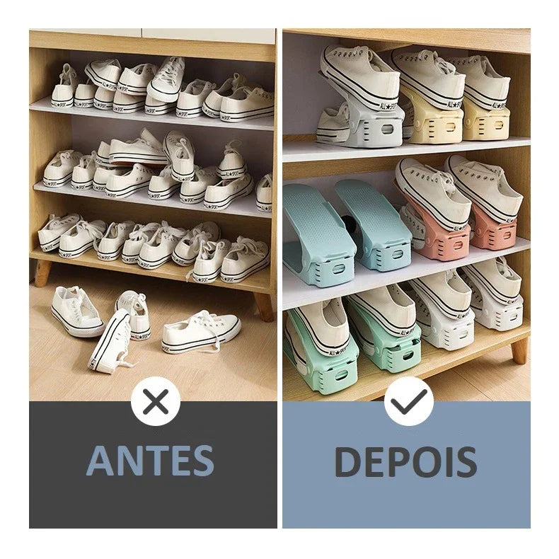 Organizadores de Sapatos | Ajustável e Resistente Preto [COMPRE 5 LEVE 10]