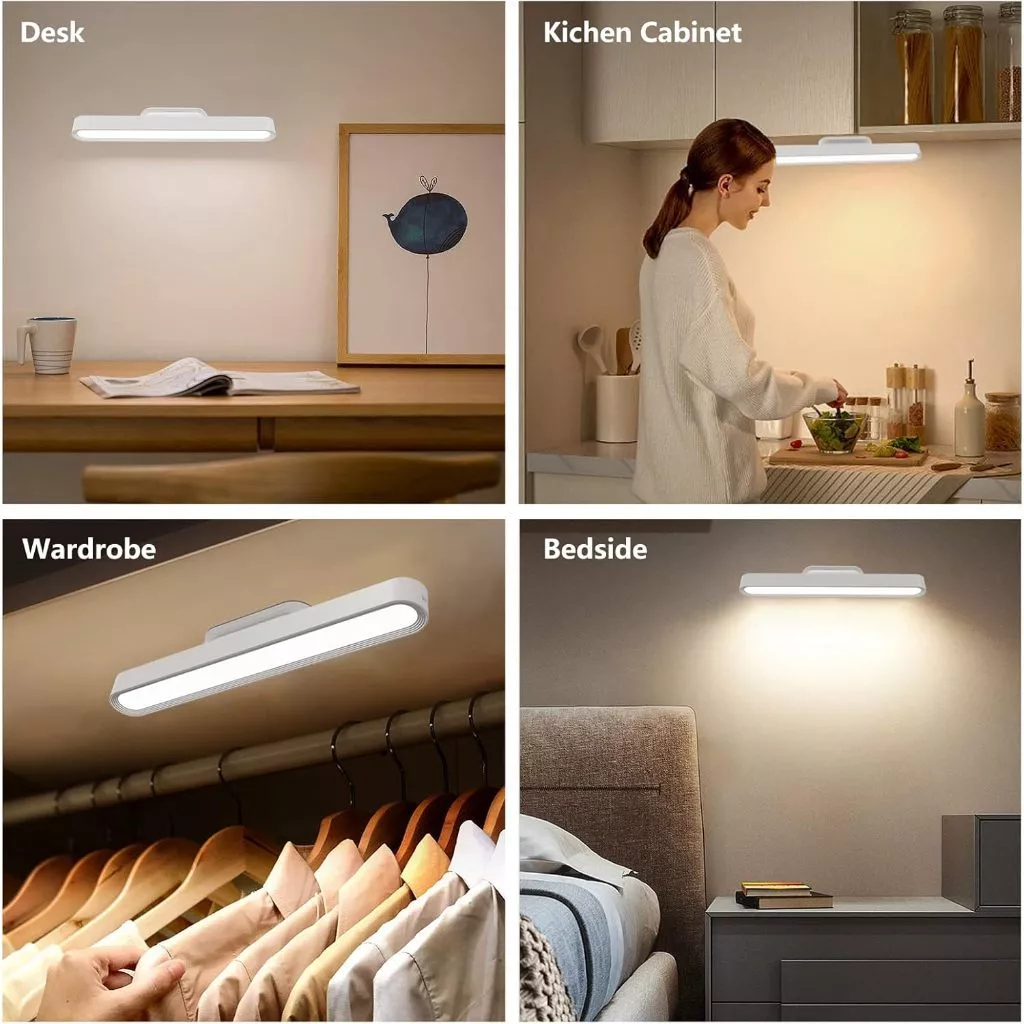 Luminária De Led Sobrepor Bastão Recarregável Sem Fio Com Suporte Magnético E Touch 3 cores com Controle Remoto