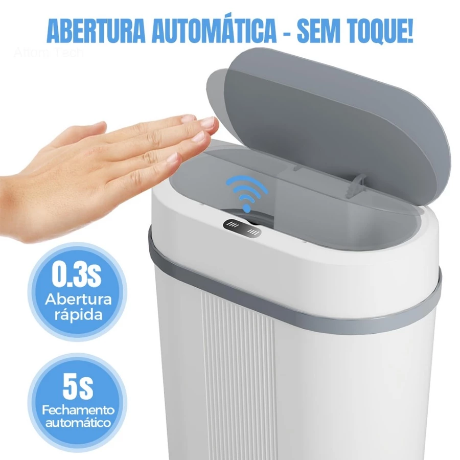 Lixeira Inteligente Automática – Abra Sem Encostar - CleanTouch