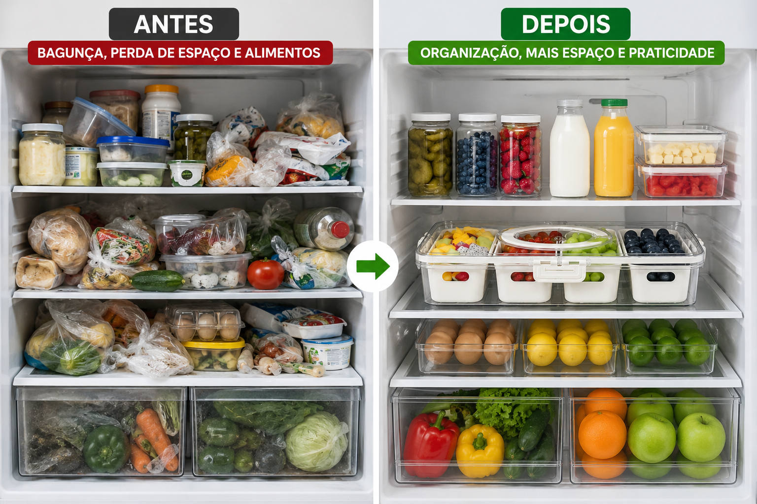 Organizador de Geladeira Acrílico para Frutas e Legumes