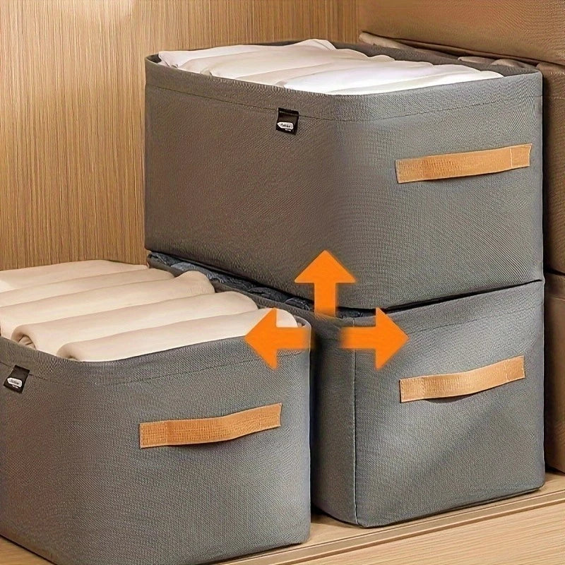 Kit 4 Organizadores Dobráveis p/ Roupas – Cinza ou Caqui