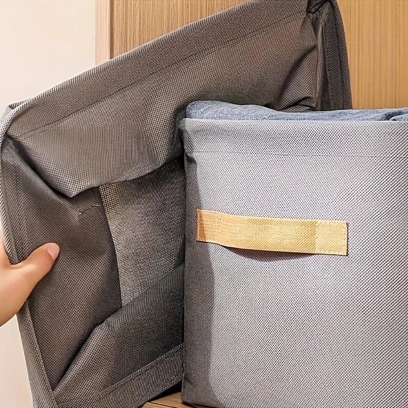 Kit 4 Organizadores Dobráveis p/ Roupas – Cinza ou Caqui